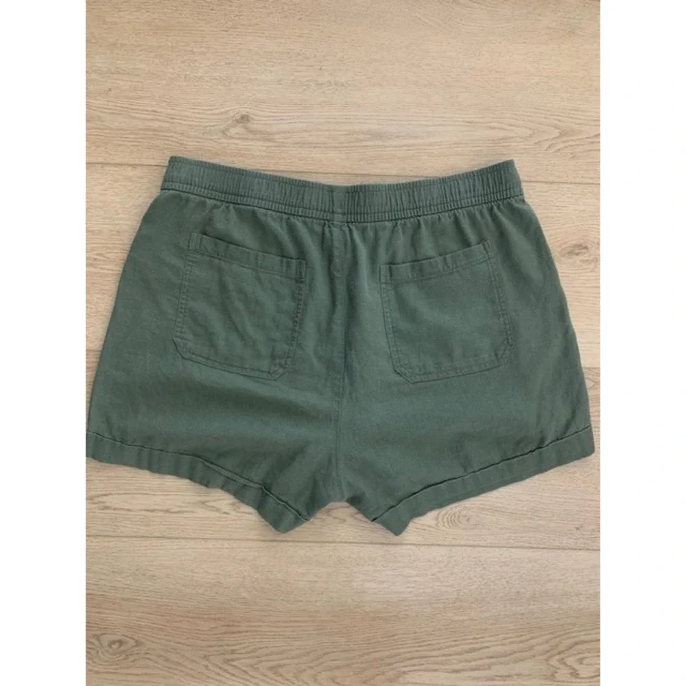 Old Navy Womens High Rise Linen Blend Pull On Shorts Olive Green Large